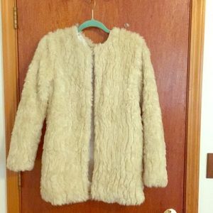 Off-white faux fur fluffy jacket